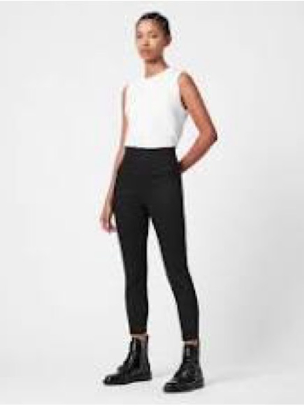 058 AllSaints Cora Zip Denim Legging  Size 8/ EU 40Like New